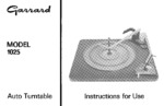 Garrard 1025 OEM Owners