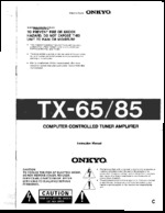 ONKYO TX85 OEM Owners